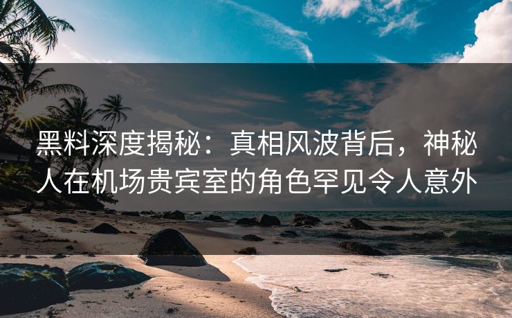 黑料深度揭秘：真相风波背后，神秘人在机场贵宾室的角色罕见令人意外